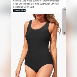 Classic Black One-Piece Swimsuit for Women. B-13